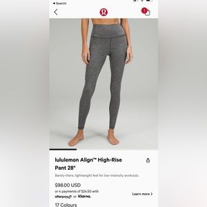 Lululemon graphite align leggings